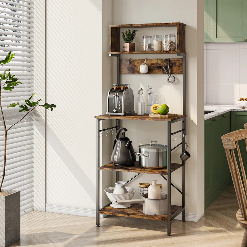 Kitchen Racks: 23'' Standard Baker's Rack Made of Steel and Compatible with Microwaves