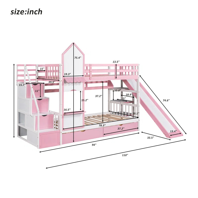 Bunk Bed: Kids Bed with Drawers