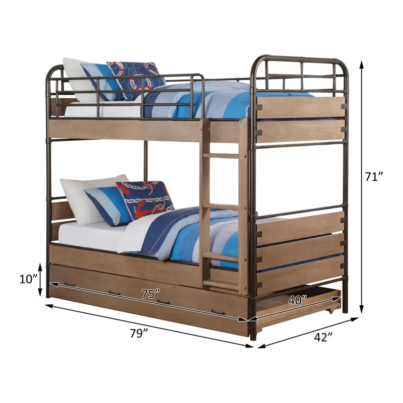 Bunk Bed: Over Twin Kids Bed with Trundle