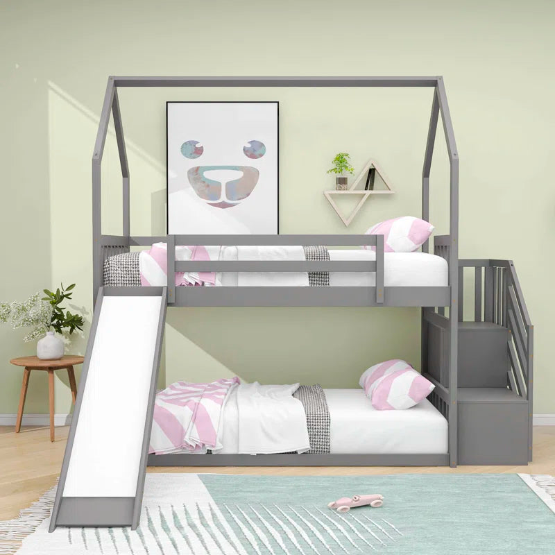 Bunk Bed: Standard Kids Bed with Slide and Shelf