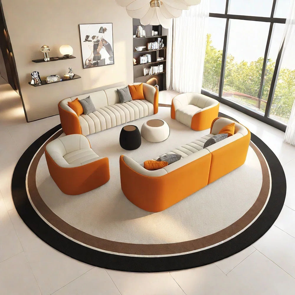 7 Seater Sofa Set: Light Luxury Sofa for Office Spaces