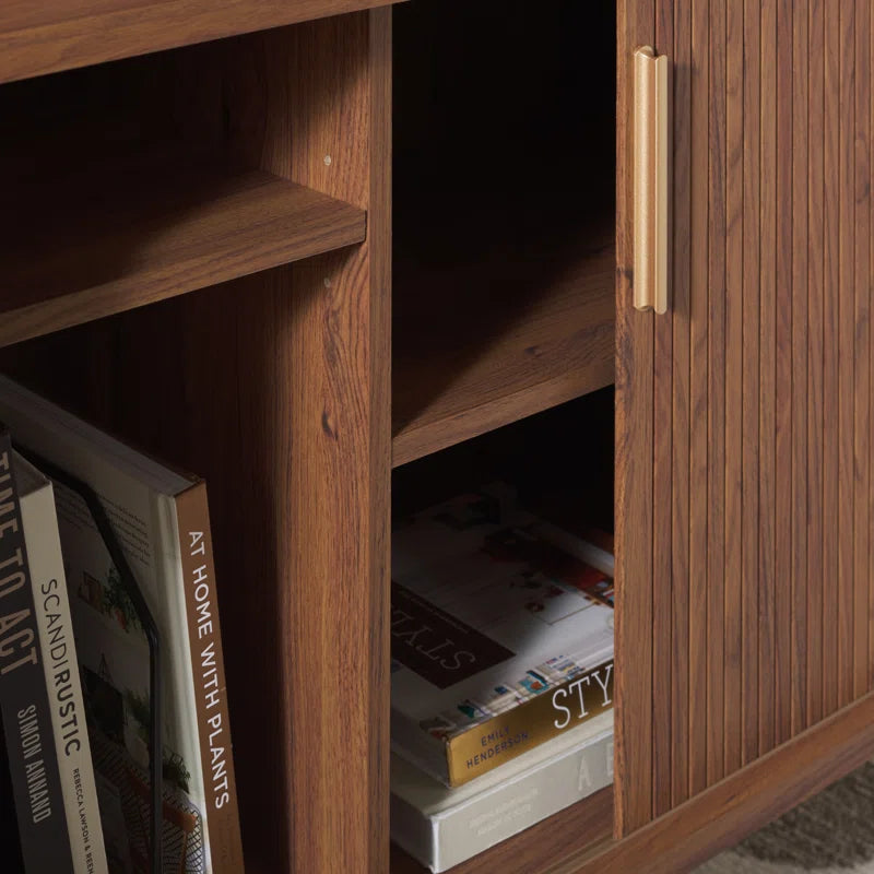 tv panel: 62.99" Wide Storage Credenza with Sleek Modern Design