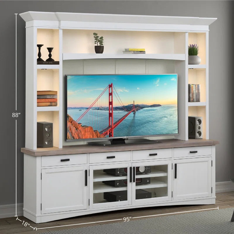 tv panel: 70" TV Wall Unit with Cabinets, Shelves, and Elegant Wood Finish