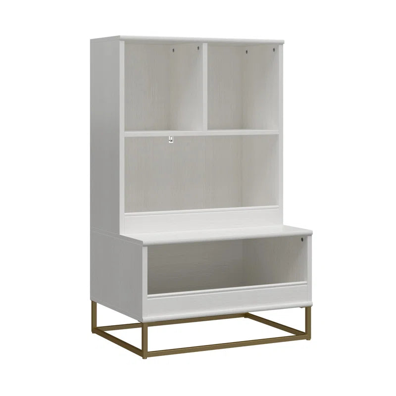 Kids Toy Storage Unit: 27.19'' Wide Charlie Multi-use Organiser & Bookcase with Worktop & Shelves