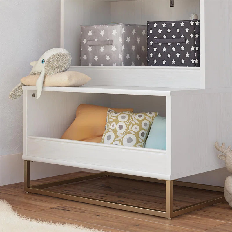 Kids Toy Storage Unit: 27.19'' Wide Charlie Multi-use Organiser & Bookcase with Worktop & Shelves