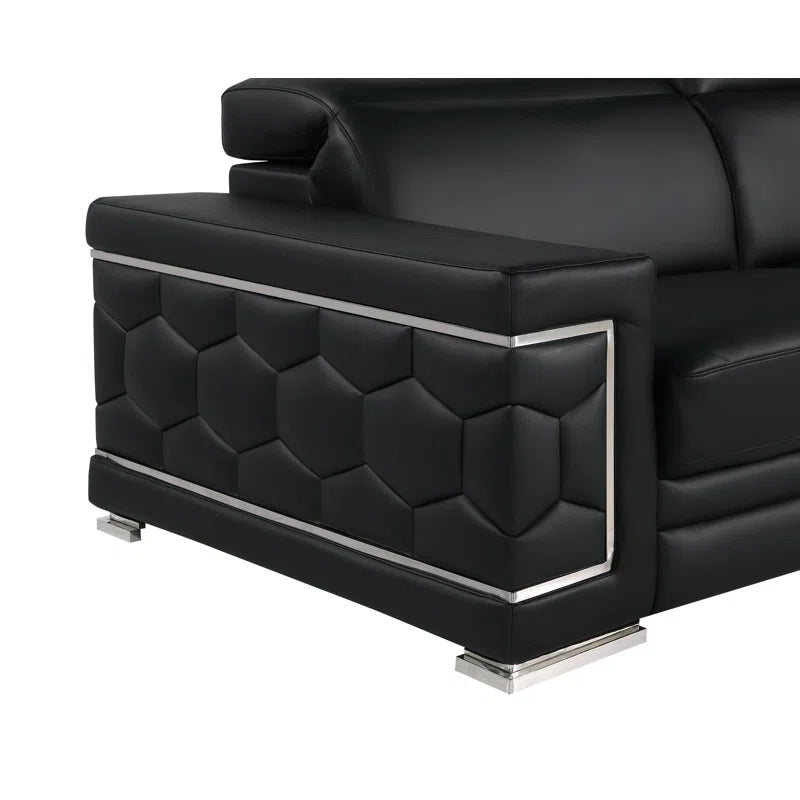 Luxury Sofa Sets: 3-Piece Italian-Inspired Genuine Leather Living Room Set