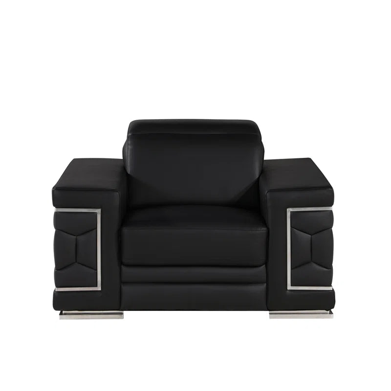 Luxury Sofa Sets: 3-Piece Italian-Inspired Genuine Leather Living Room Set