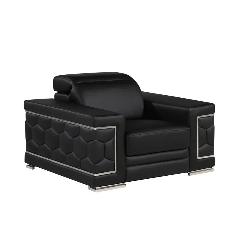 Luxury Sofa Sets: 3-Piece Italian-Inspired Genuine Leather Living Room Set