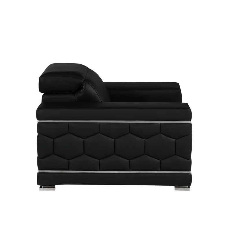 Luxury Sofa Sets: 3-Piece Italian-Inspired Genuine Leather Living Room Set