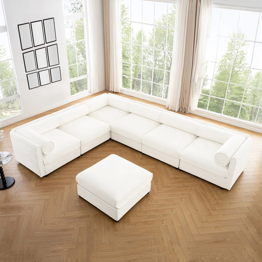7 Seater Sofa Set:  Modular Sectional Sofa for Living Room