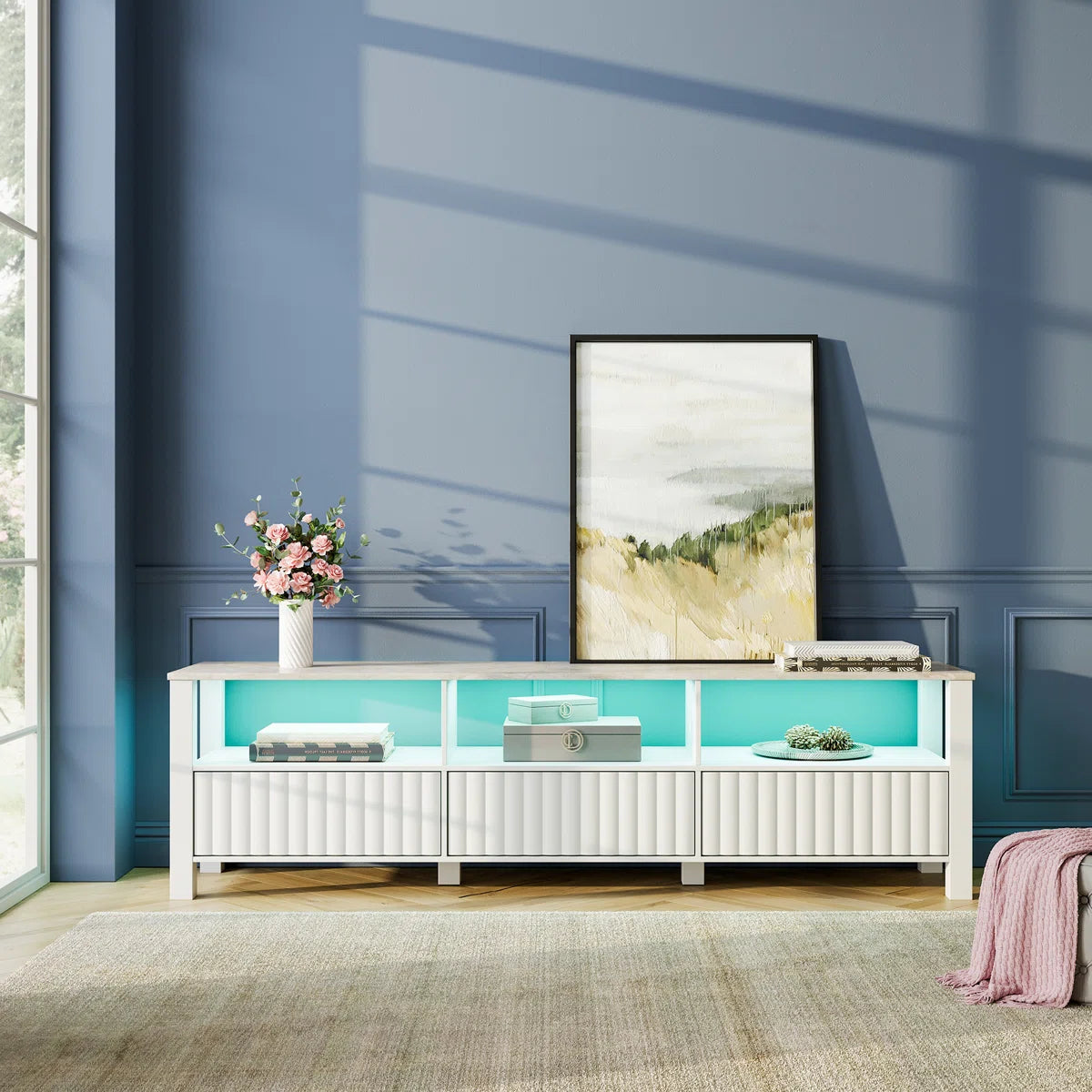 tv panel: Modern tv panel for TVs up to 75 Inches with Storage