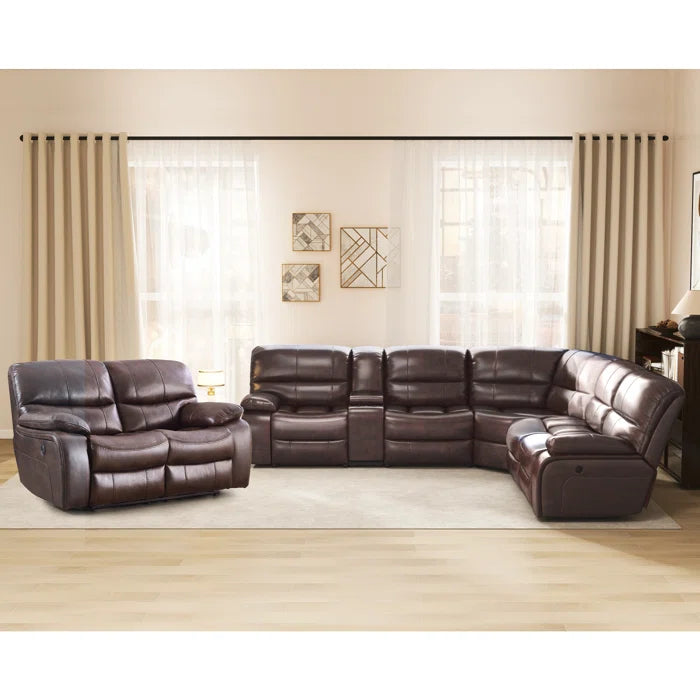 7 Seater Sofa Set: 4-Piece Power Recliner Living Room Set