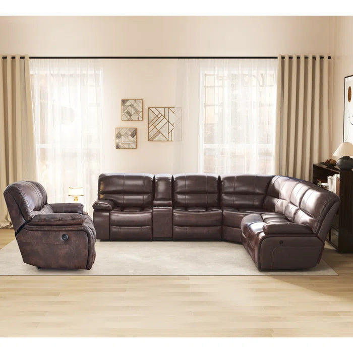 7 Seater Sofa Set: 4-Piece Power Recliner Living Room Set