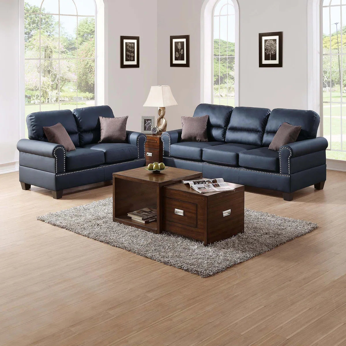 7 Seater Sofa Set: Faux Leather Living Room Furniture for Elegant & Spacious Seating