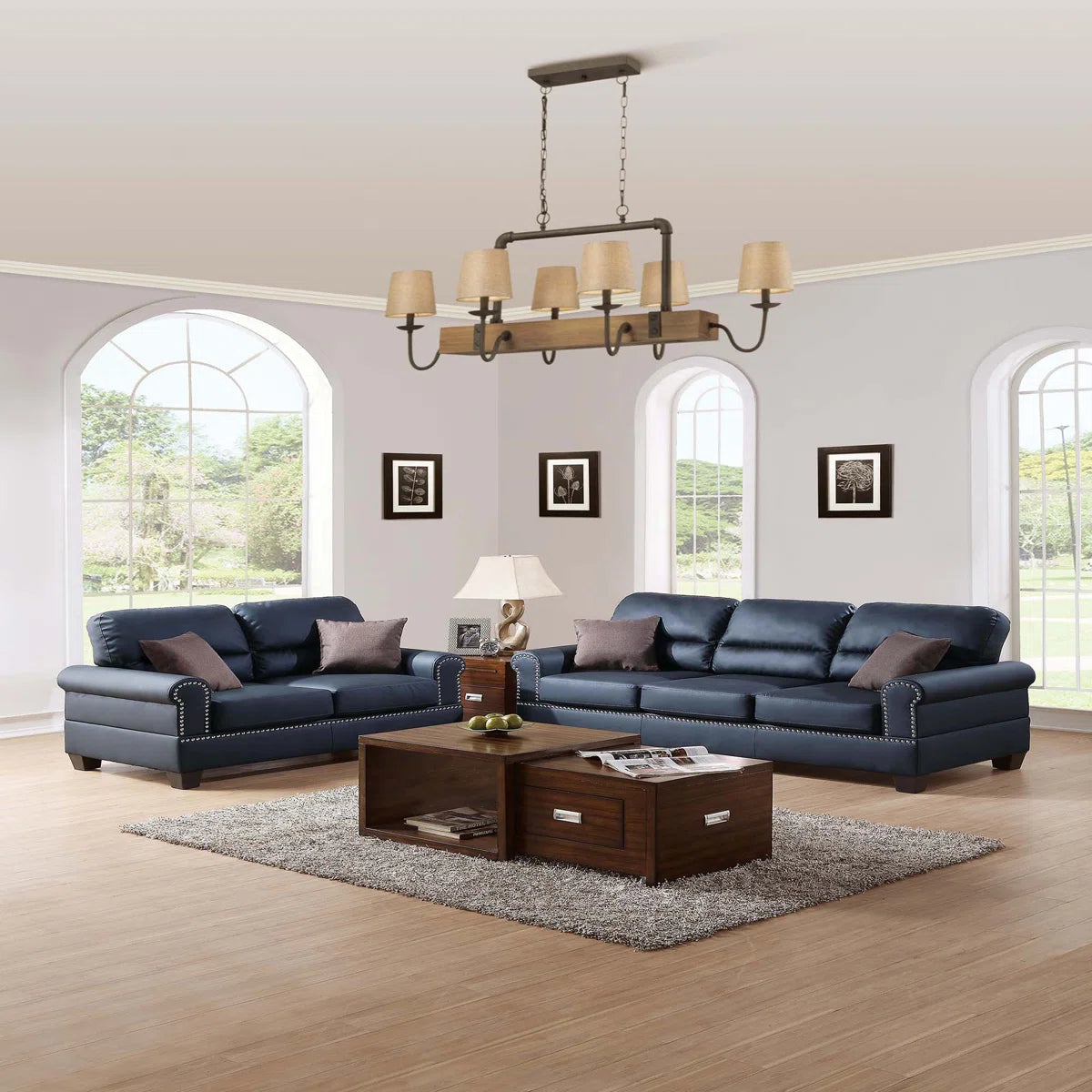 7 Seater Sofa Set: Faux Leather Living Room Furniture for Elegant & Spacious Seating