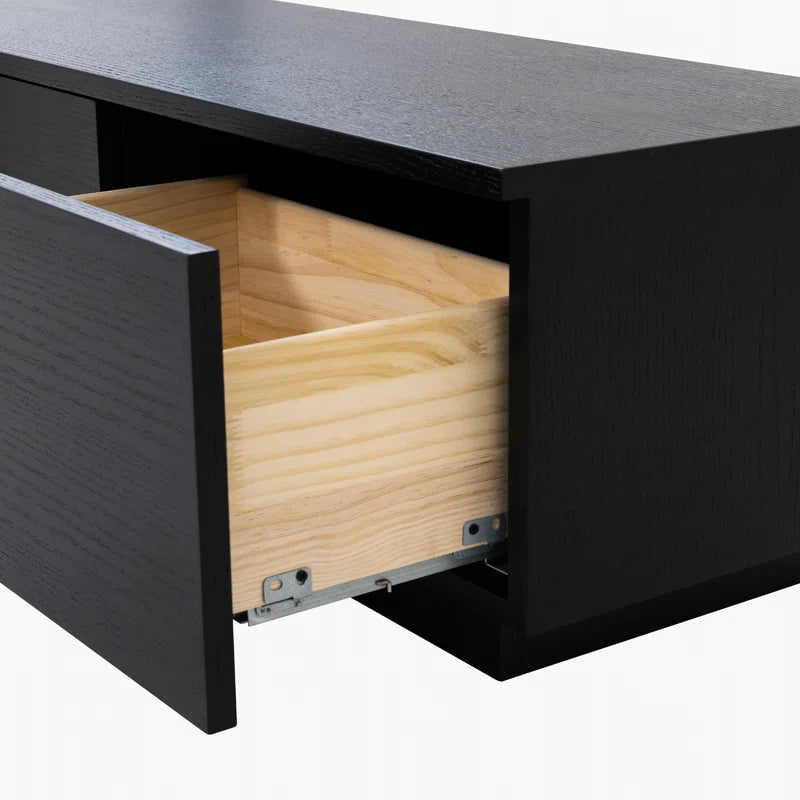 tv panel: Modern Wood TV Stand with 4 Spacious Storage Drawers