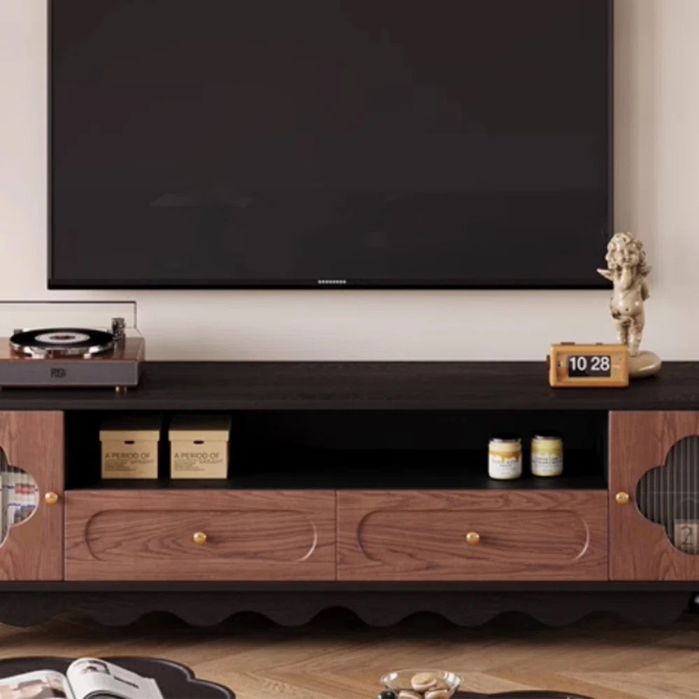 tv panel: Solid Wood TV Cabinet with Modern Design and Elegant, Eye-Catching Color Contrast