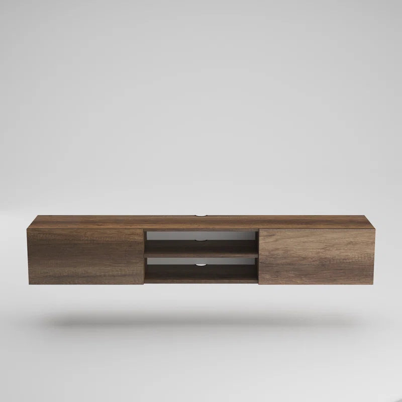 tv panel: Contemporary Floating TV Unit for 78" with Wall Mount Installation