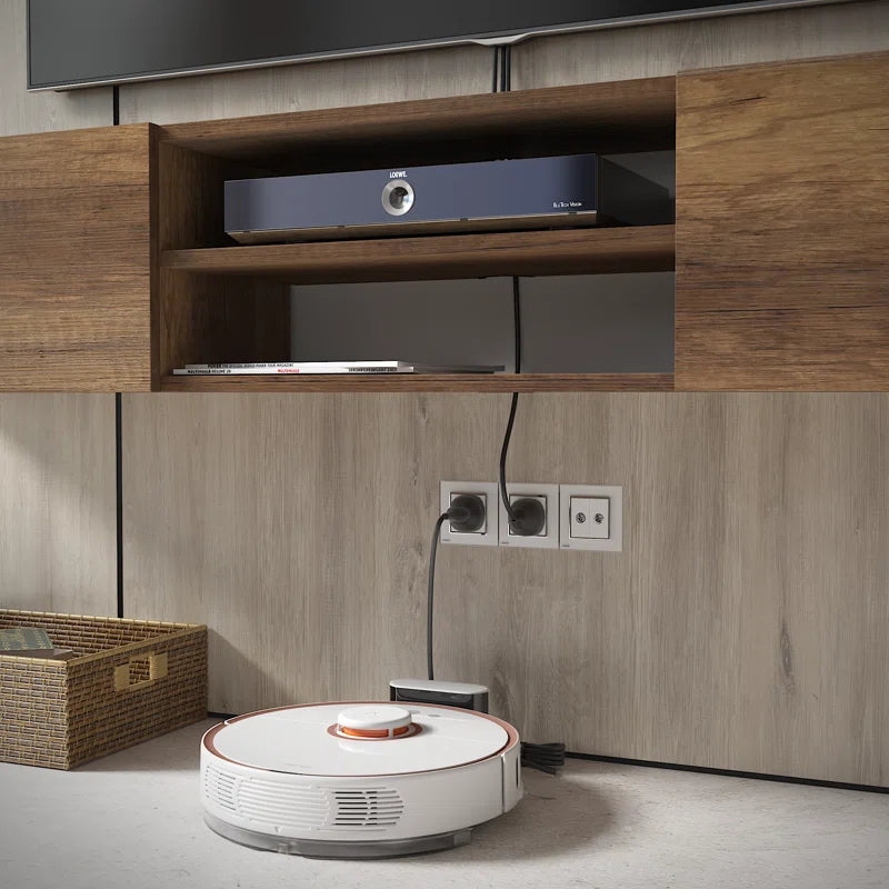 tv panel: Contemporary Floating TV Unit for 78" with Wall Mount Installation