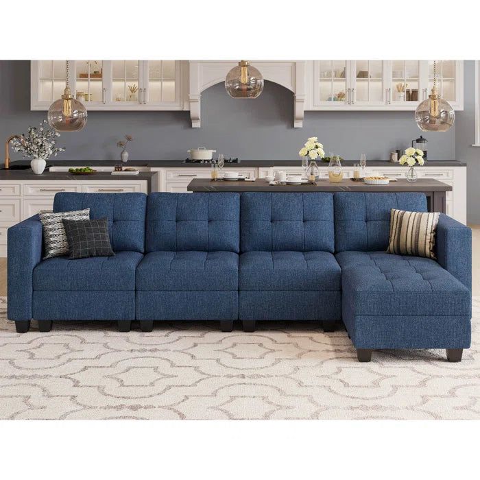 7 Seater Sofa Set: 116.6'' W-Shaped Modular Sectional Couch