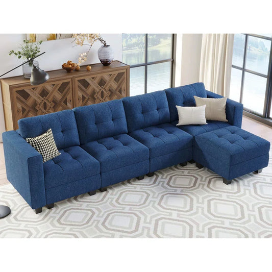 7 Seater Sofa Set: 116.6'' W-Shaped Modular Sectional Couch