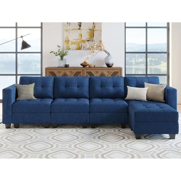 7 Seater Sofa Set: 116.6'' W-Shaped Modular Sectional Couch