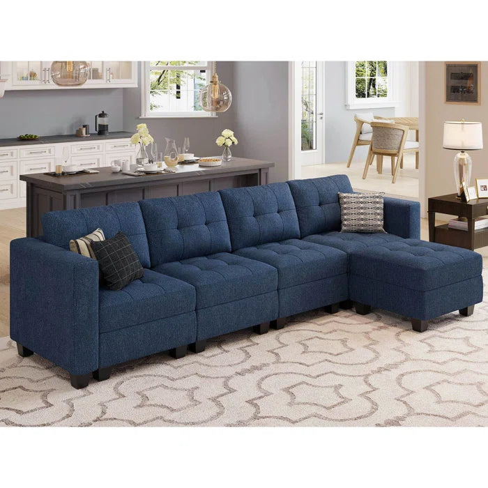 7 Seater Sofa Set: 116.6'' W-Shaped Modular Sectional Couch