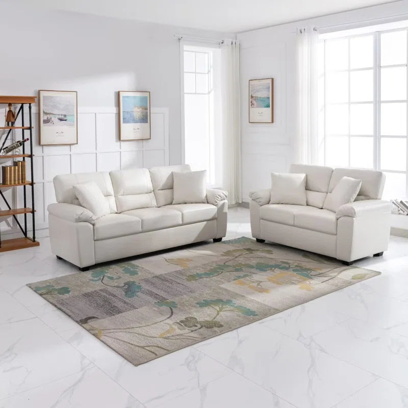 Luxury Sofa Sets: 2-Piece Modern High-Back Sofa & Loveseat for Luxurious Comfort