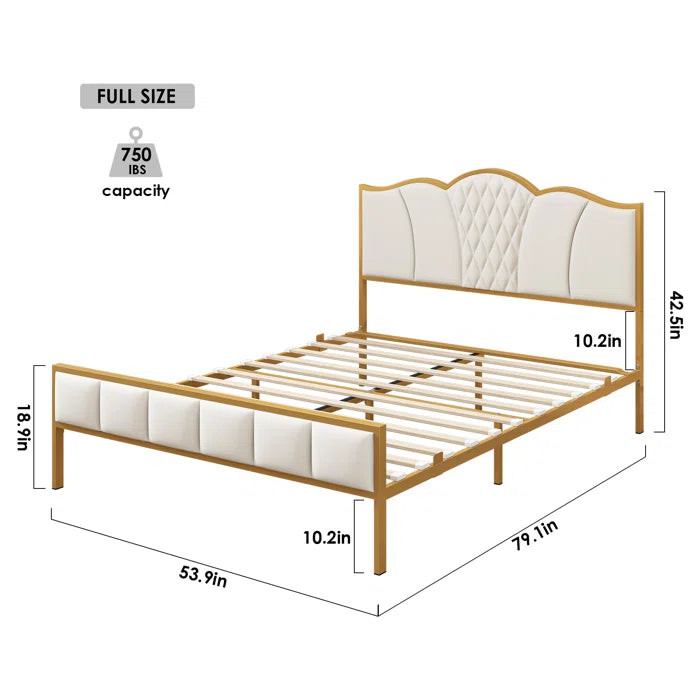 Divan Bed: Corringham Platform Bed Frame with Design Headboard