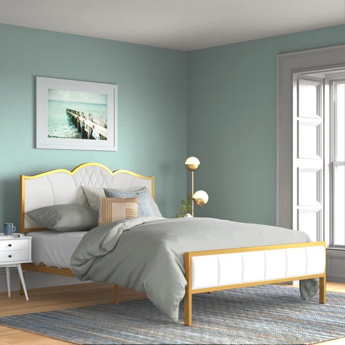 Divan Bed: Corringham Platform Bed Frame with Design Headboard