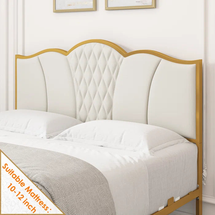 Divan Bed: Corringham Platform Bed Frame with Design Headboard