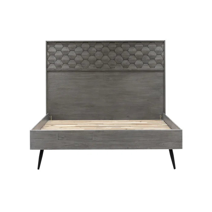 Divan Bed: Jakiara Platform Bed Frame In Gray Acacia Wood
