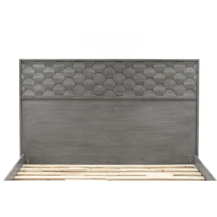 Divan Bed: Jakiara Platform Bed Frame In Gray Acacia Wood