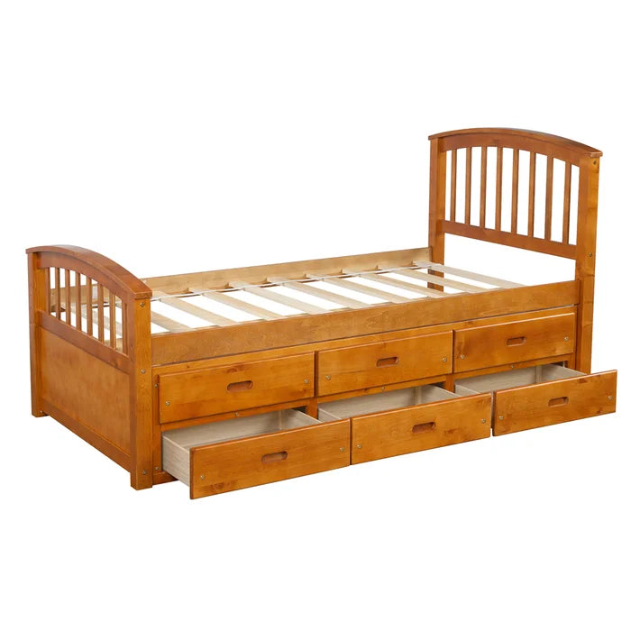 Divan Bed: Jekia Solid Wood Storage Bed