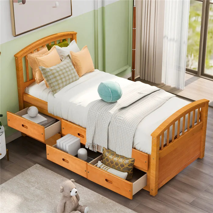 Divan Bed: Jekia Solid Wood Storage Bed
