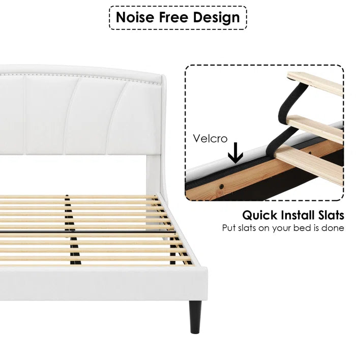 Divan Bed: Kohan Platform Bed Frame with Wingback Headboard