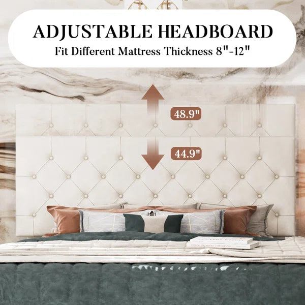 Divan Bed: Low Profile Linen or Faux Leather Upholstered Bed