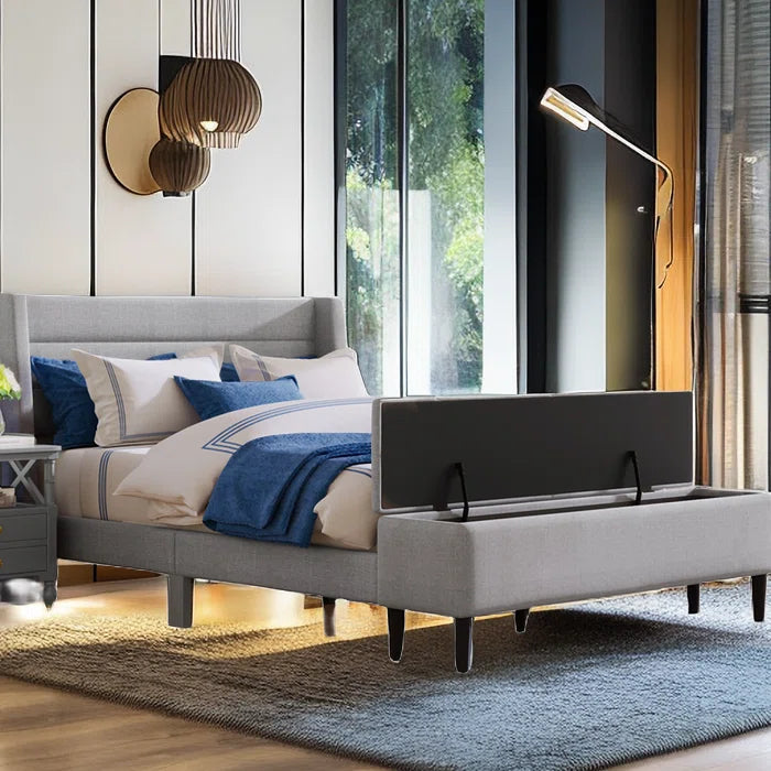 Divan Bed: Zundus Upholstered Storage Bed