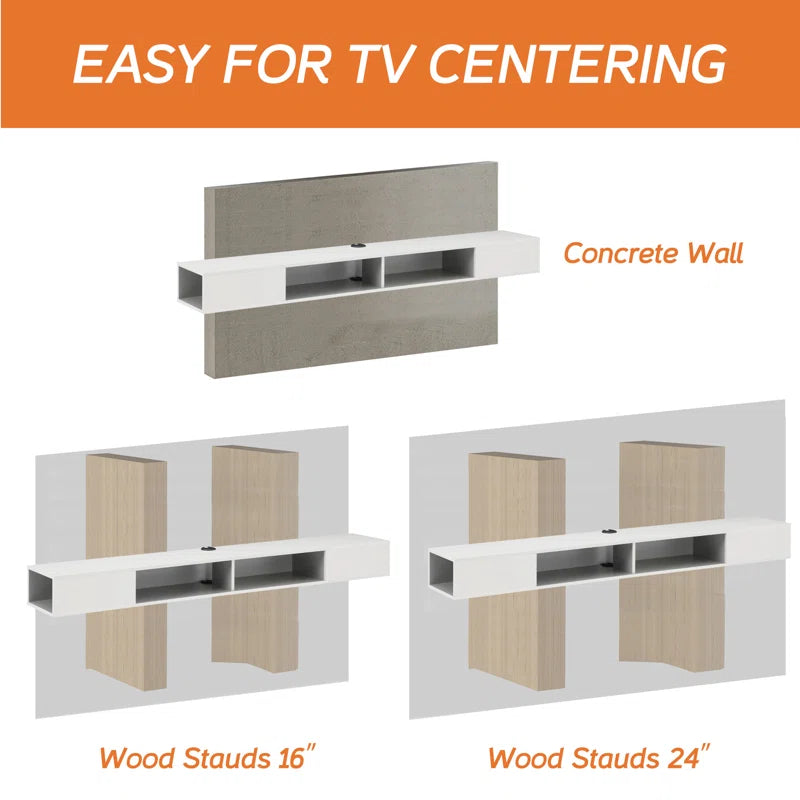 tv panel: Floating Entertainment Center for 75" TVs with Storage