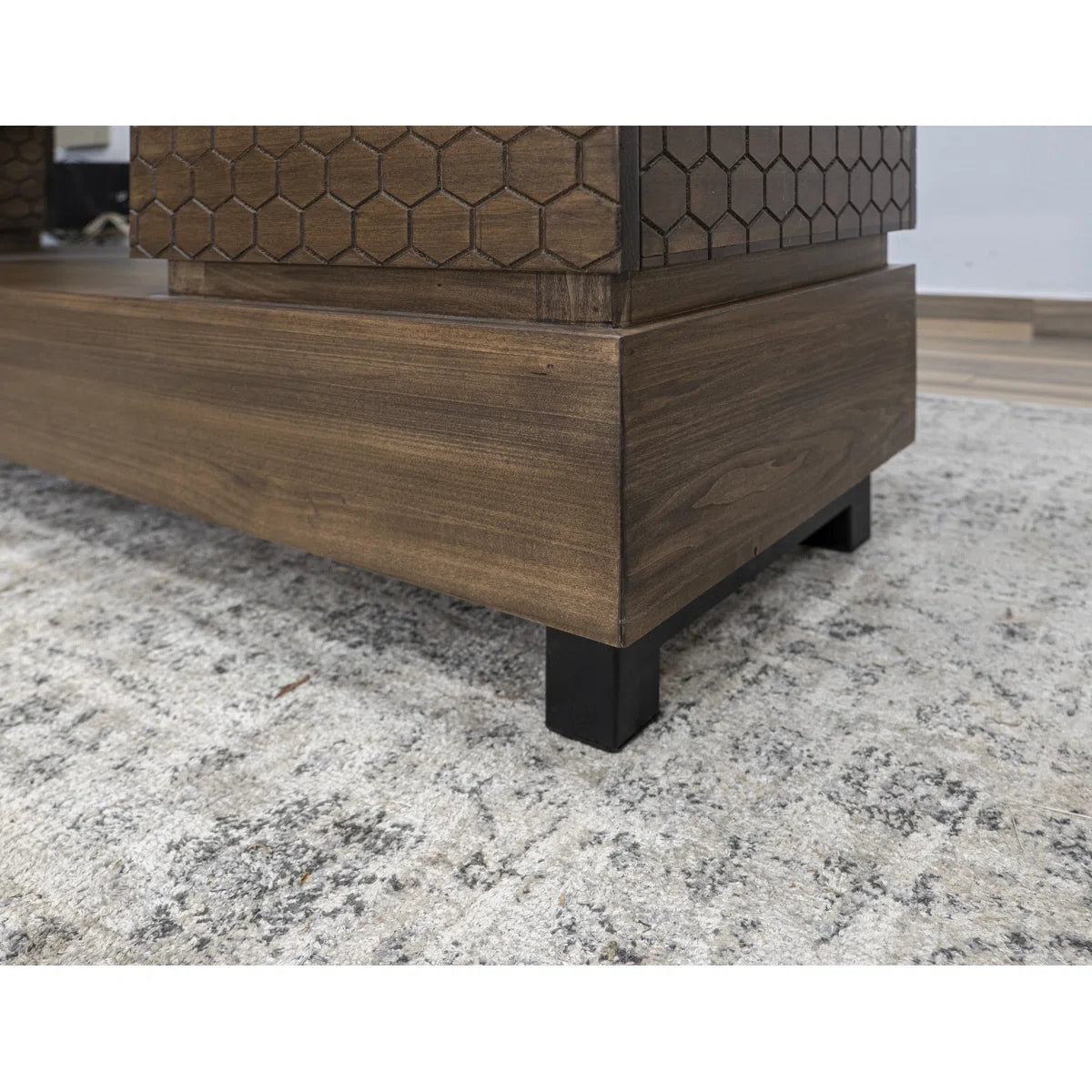 tv panel: Modern tv panel with 2 Drawers and Open Shelf Storage
