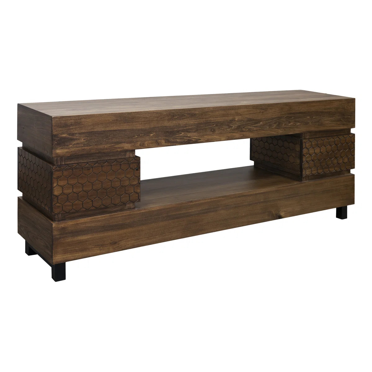 tv panel: Modern tv panel with 2 Drawers and Open Shelf Storage