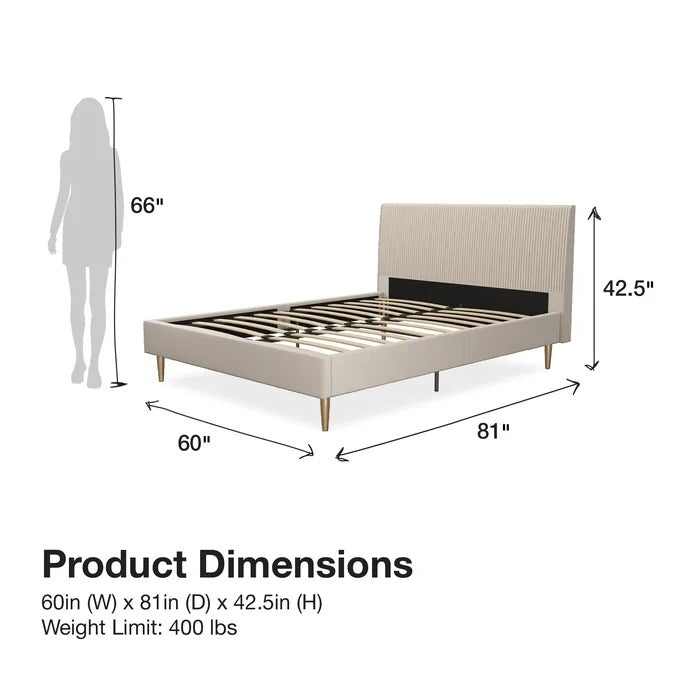 Double Bed: Sturdy Wooden Frame Bed
