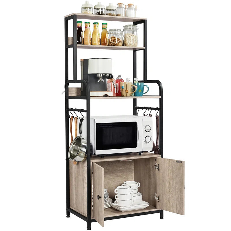 Kitchen Racks: 24'' Standard Baker's Rack made of iron that is compatible with microwaves