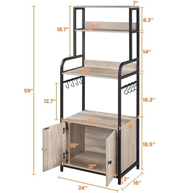 Kitchen Racks: 24'' Standard Baker's Rack made of iron that is compatible with microwaves