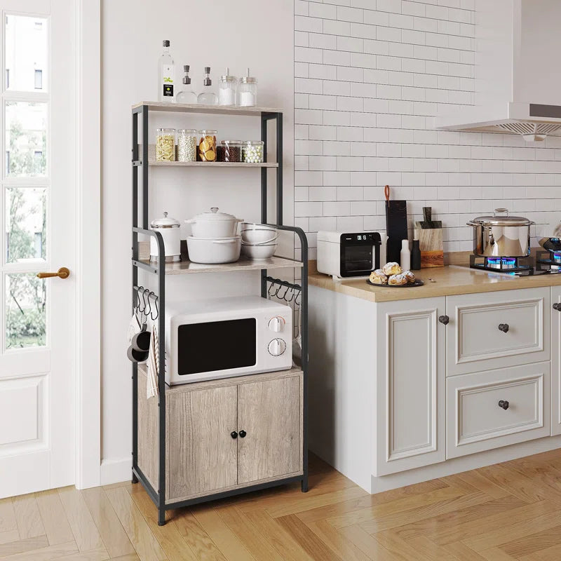 Kitchen Racks: 24'' Standard Baker's Rack made of iron that is compatible with microwaves