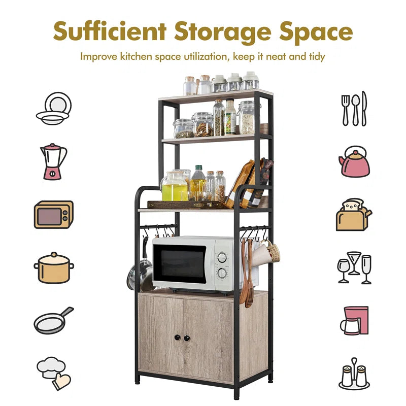 Kitchen Racks: 24'' Standard Baker's Rack made of iron that is compatible with microwaves