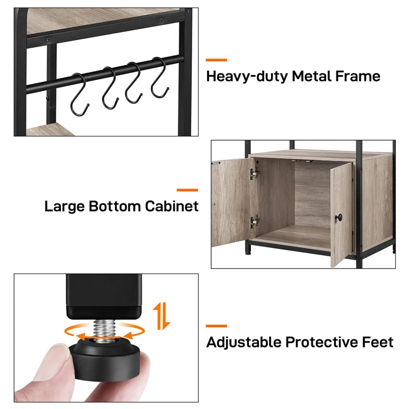 Kitchen Racks: 24'' Standard Baker's Rack made of iron that is compatible with microwaves