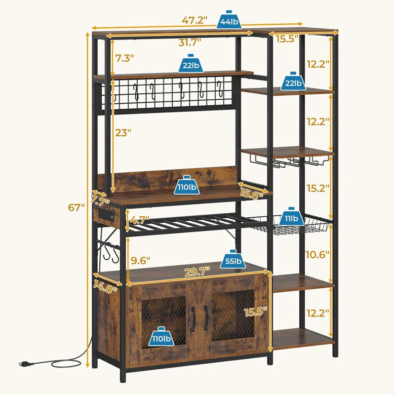 Kitchen Racks: 47.2'' Metal Baker's Rack with Microwave Compatibility