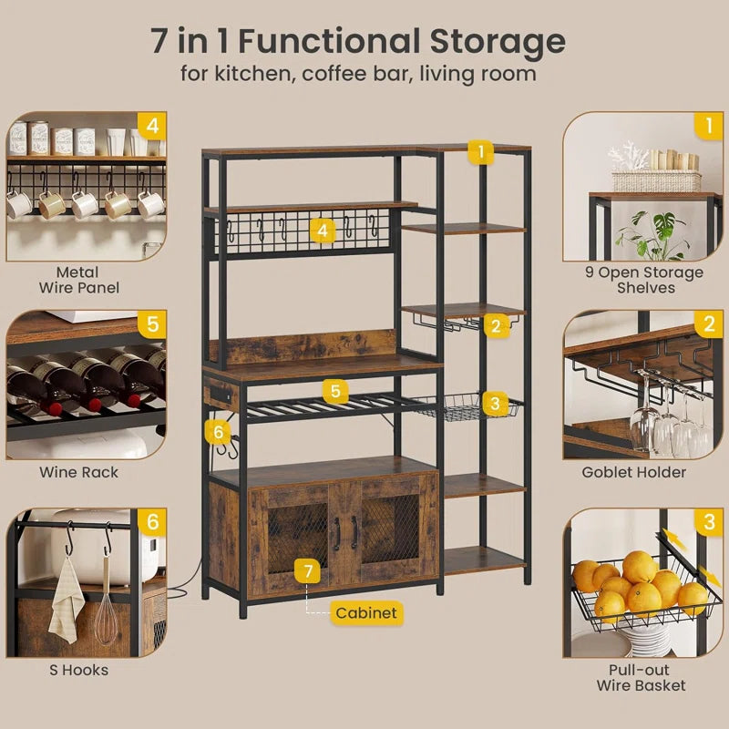 Kitchen Racks: 47.2'' Metal Baker's Rack with Microwave Compatibility