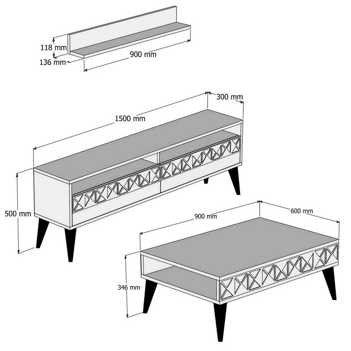 tv panel: Stylish tv panel with Storage, Designed for TVs up to 55 Inches